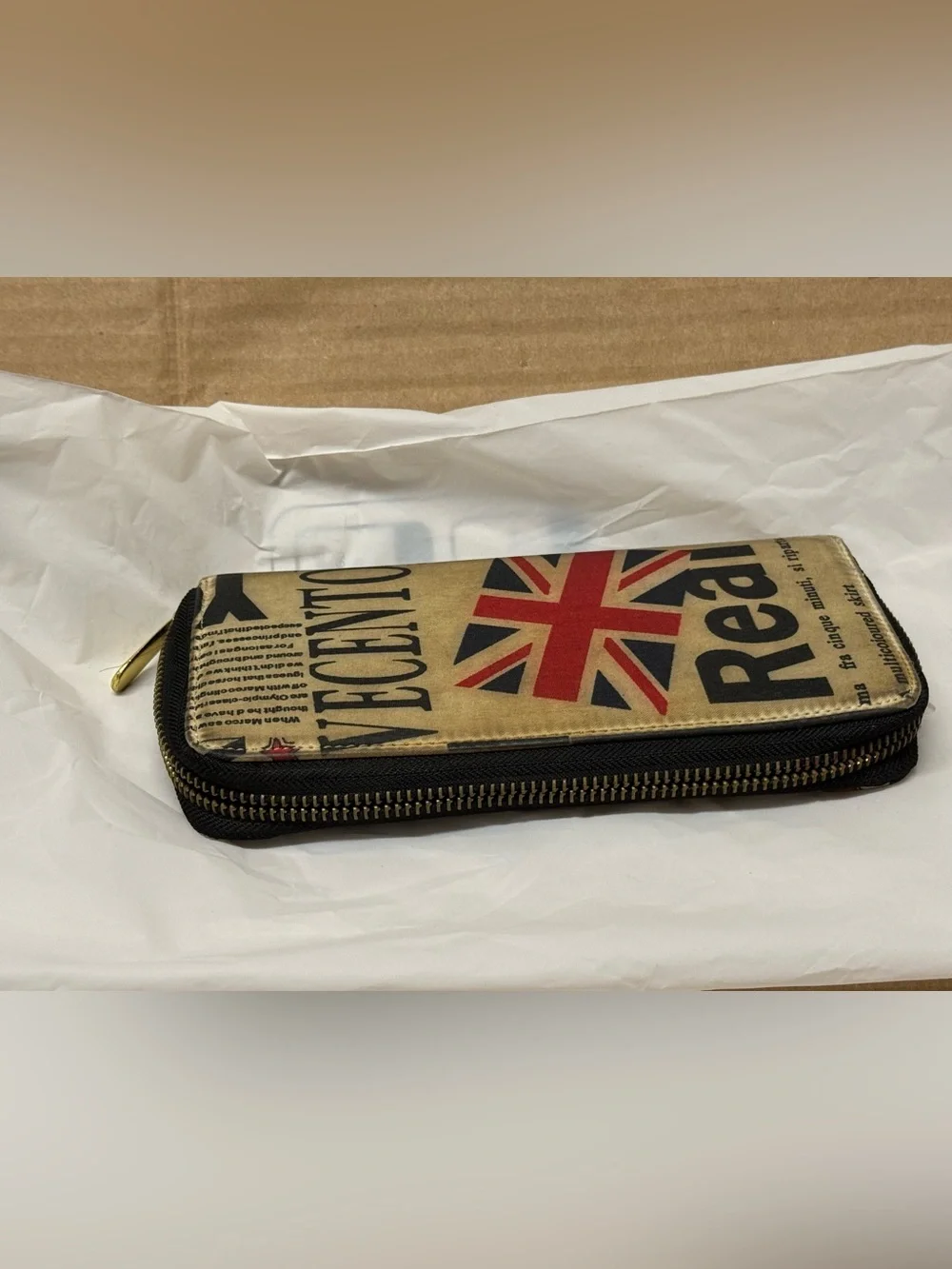 Vecento Real Designer Zipper Card Case Holder